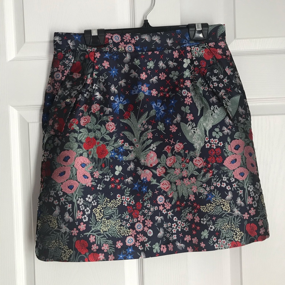 Frank & Oak Black Floral Mini Skirt